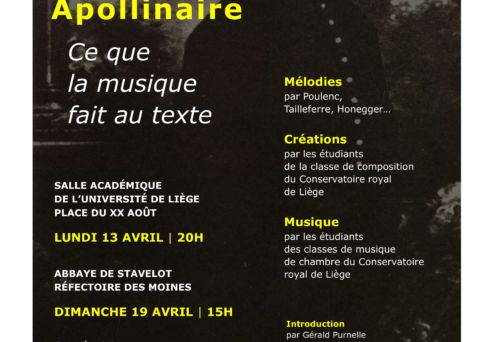 Concert gratuit - Mélodie Apollinaire ; ce que la musique fait au texte